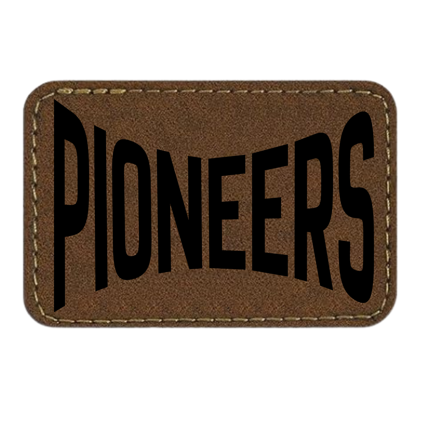 Custom Mascot Warped Font - Iron On Leather Patch