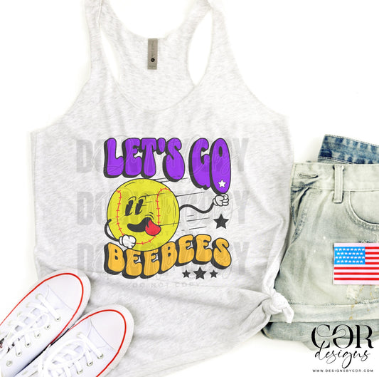 Lets Go Rebels Purple And Orange Softball