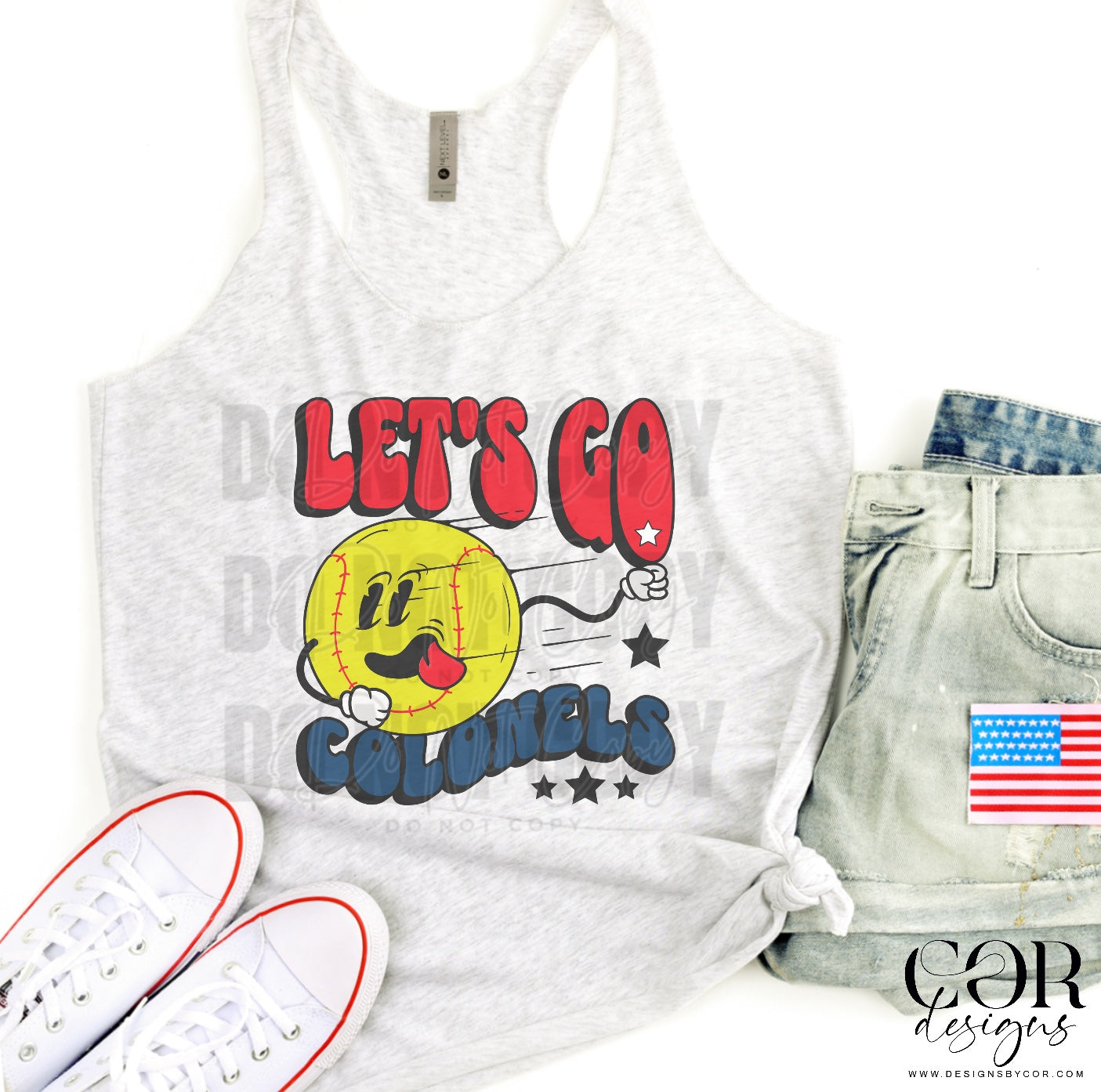 Lets Go Colonels Red And Blue Softball