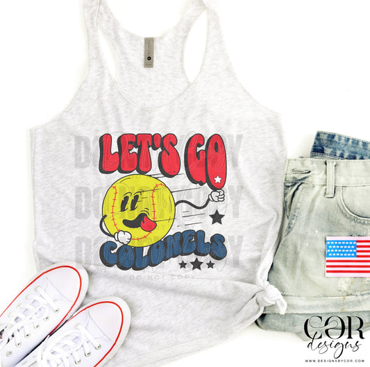 Lets Go Colonels Red And Blue Softball