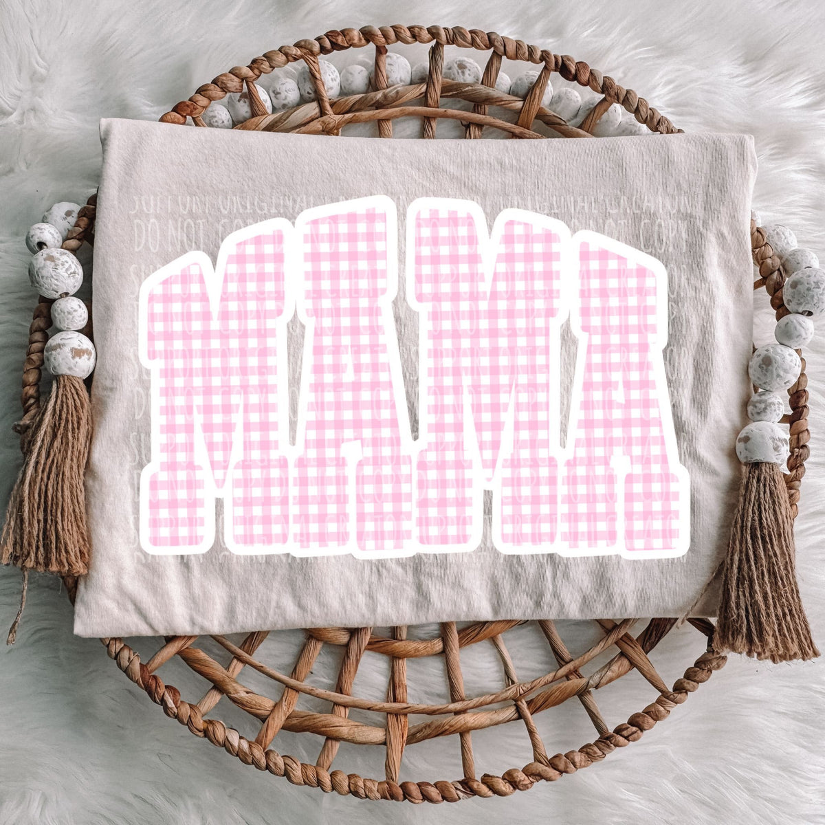 Light Pink Gingham Mama