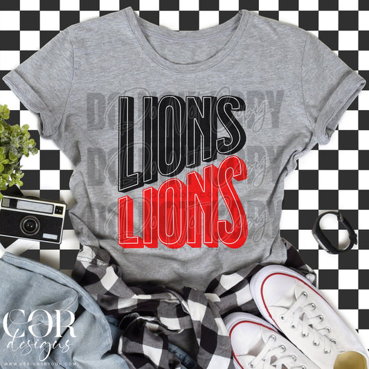 Lions Red And Black