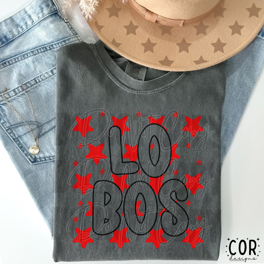 Lobos (red stars)