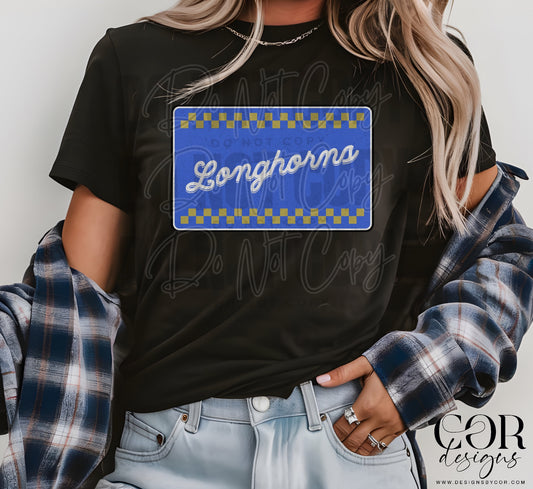 Longhorns Blue And Yellow Checkered