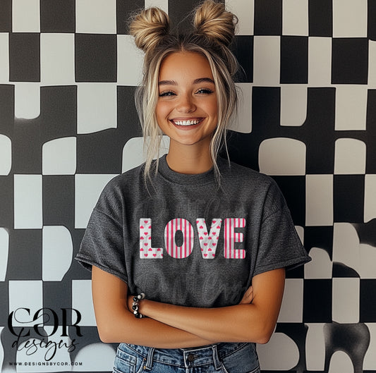 Love Heart Letters Straight