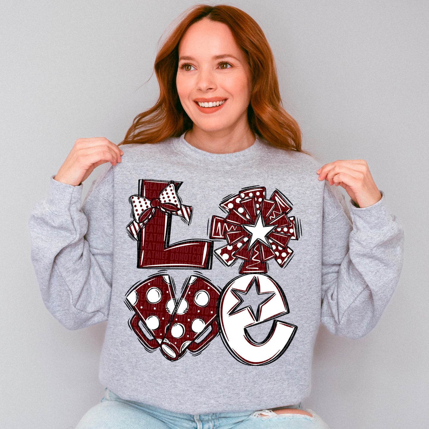 Maroon White Love Cheer