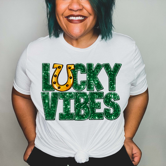 Lucky Vibes Gold Horseshoe
