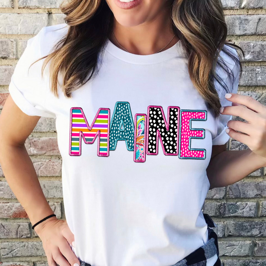 Faux Embroidery Patterned Maine