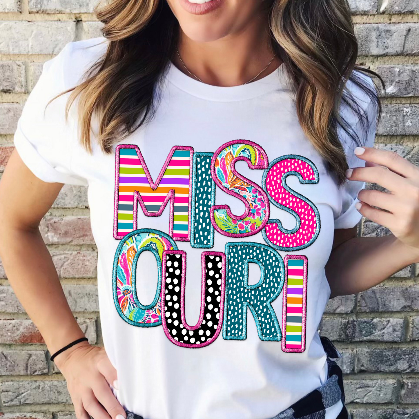 Faux Embroidery Patterned Missouri