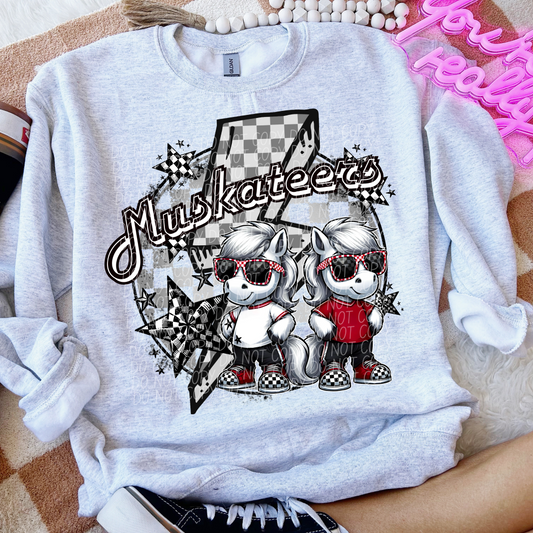 Muskateers Checkered Lightning Bolt