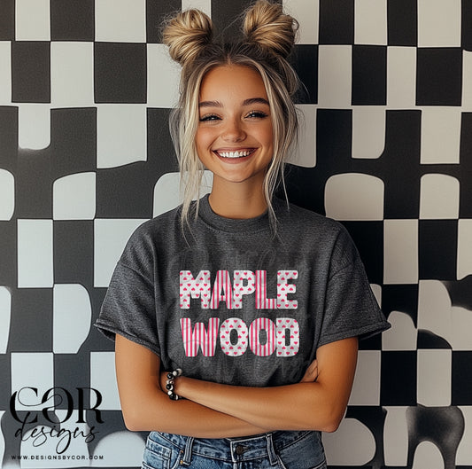 Maple Wood (pink hearts)