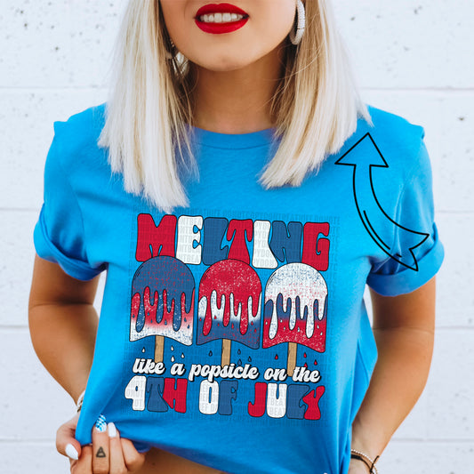 Melting on 4th of July Popsicles - DTF Transfer