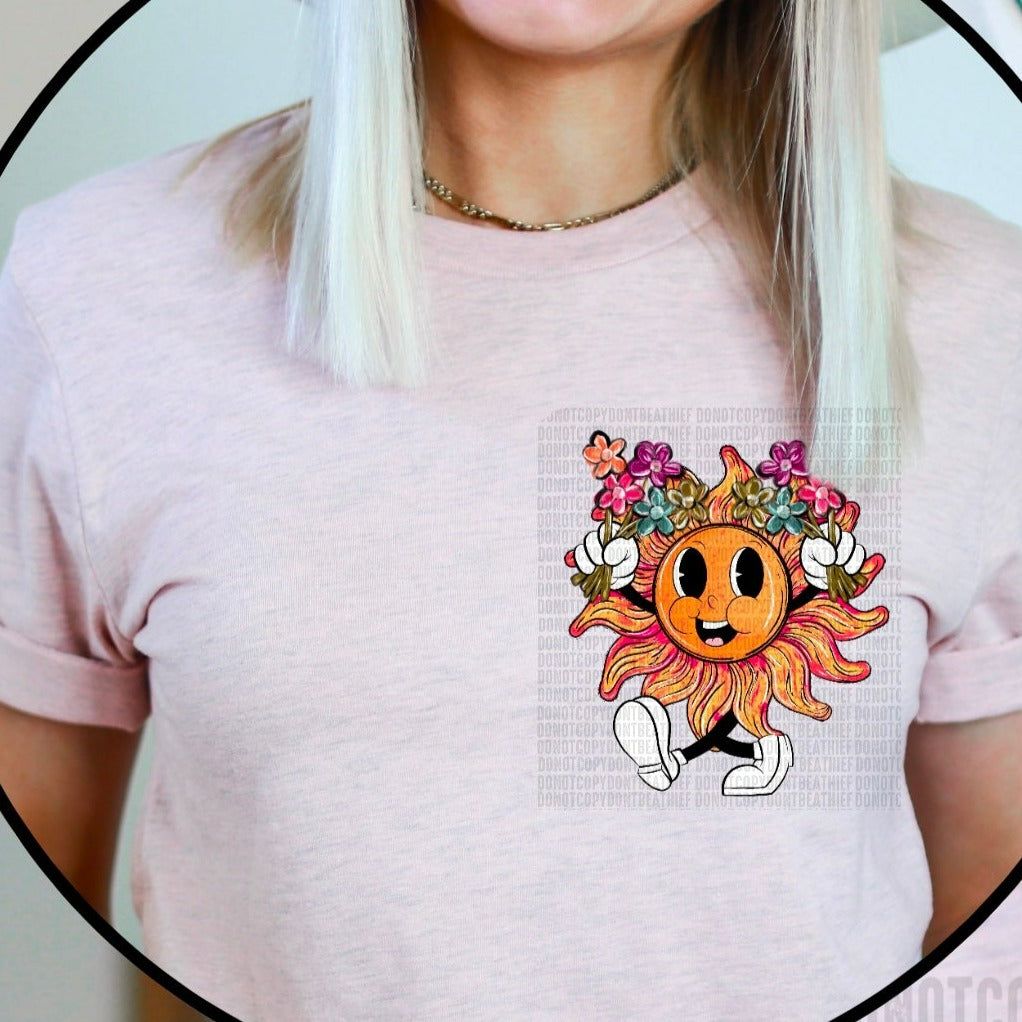 It's OK #MENTALHEALTHMATTERS Sun/Flowers POCKET - DTF Print
