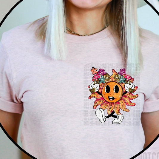 It's OK #MENTALHEALTHMATTERS Sun/Flowers POCKET - DTF Print
