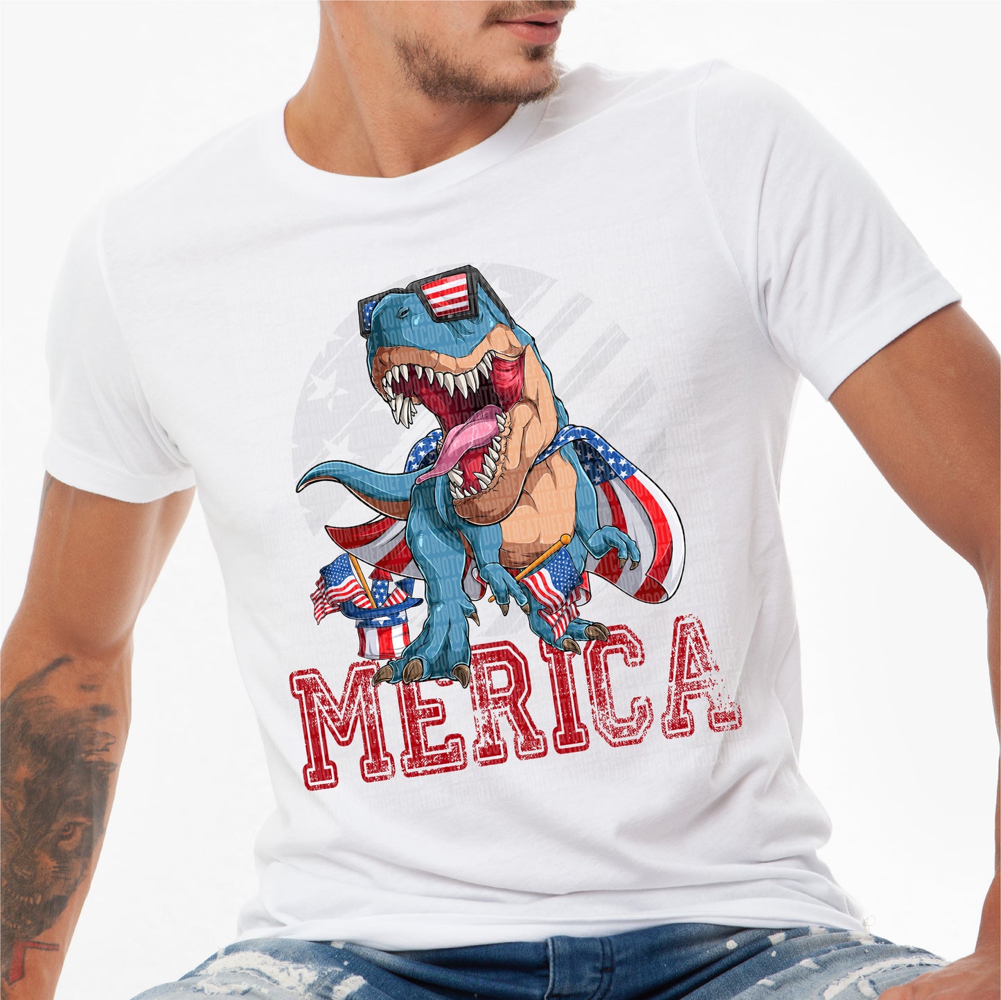 Merica Dinosaur - DTF Transfer