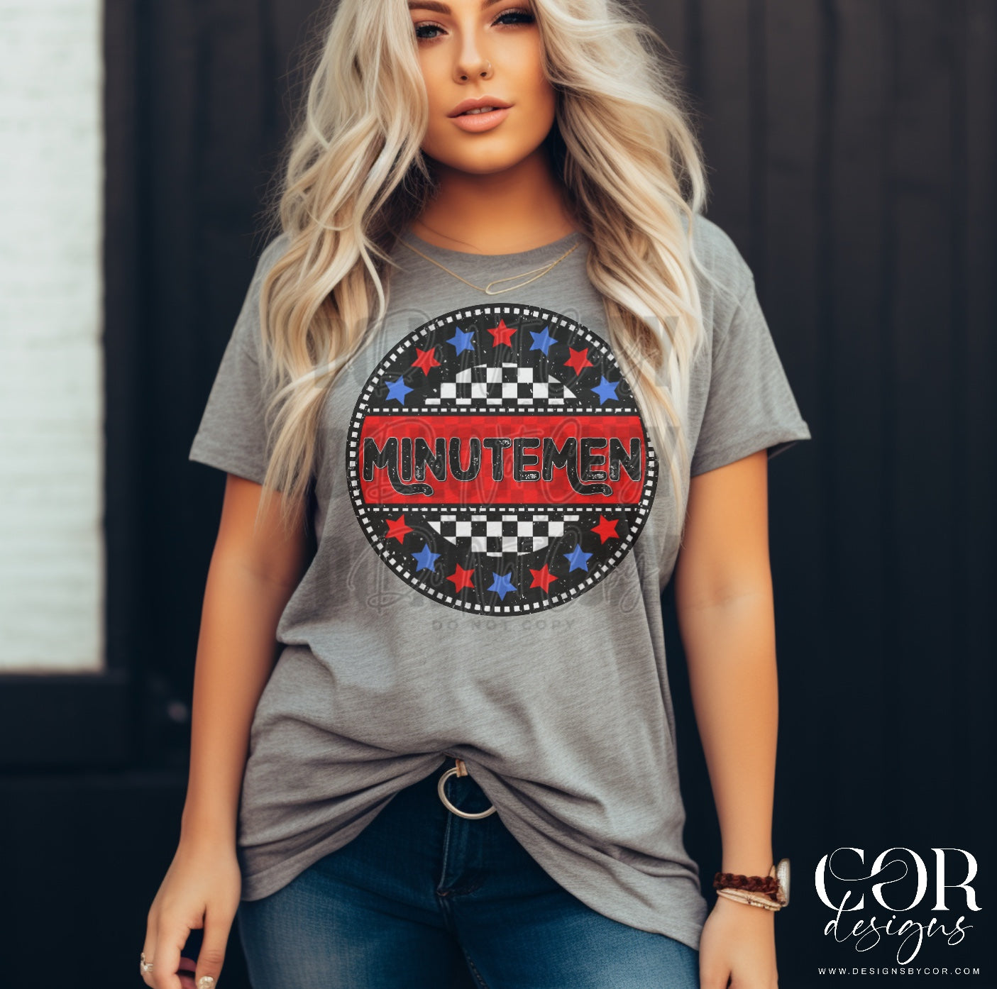 Minutemen Blue And Red Stars Circle