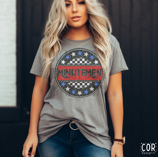 Minutemen White And Blue Stars With Checkered Circle