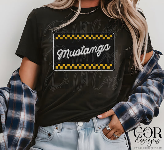 Mustangs Black And Yellow Checkered