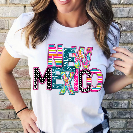 Faux Embroidery Patterned New Mexico