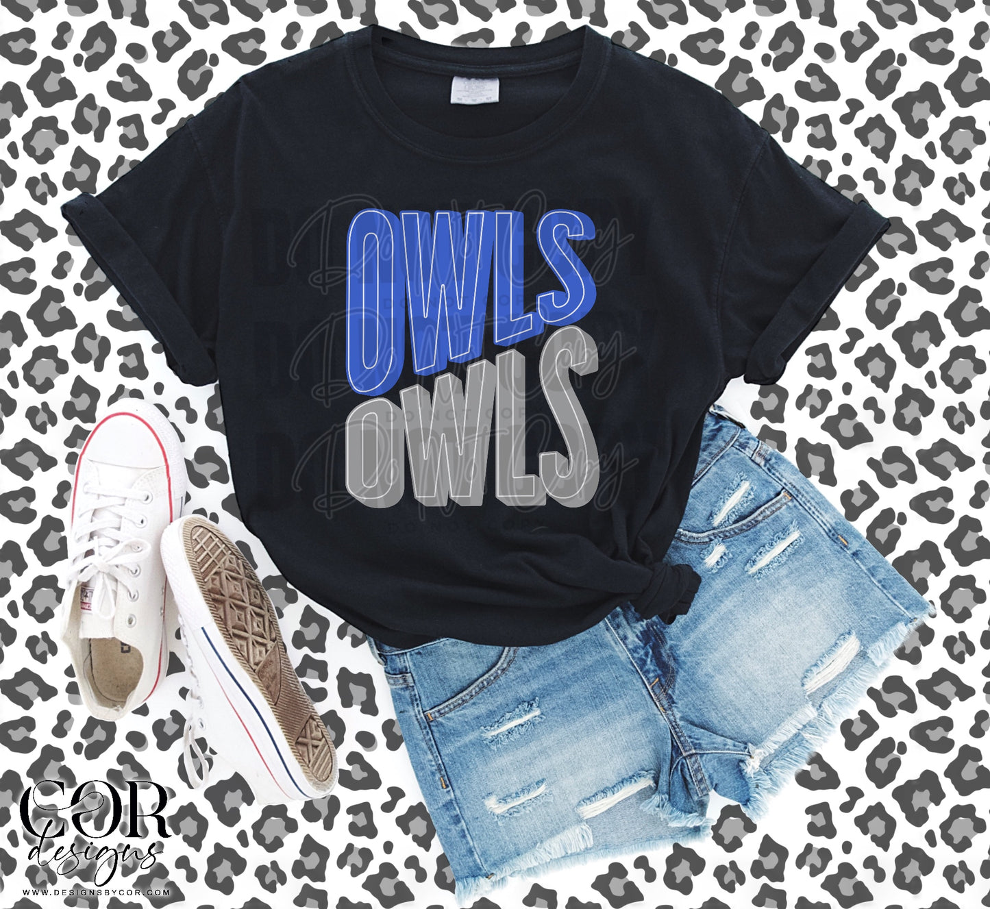 Owls Blue And Silver