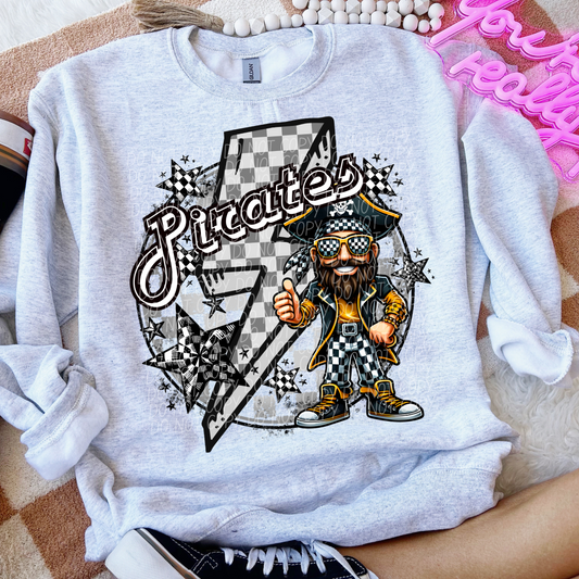 Pirates Checkered Lightning Bolt