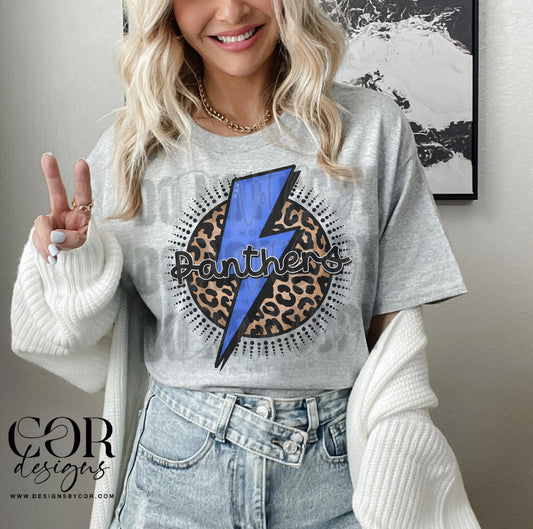 Panthers Blue Bolt Leopard