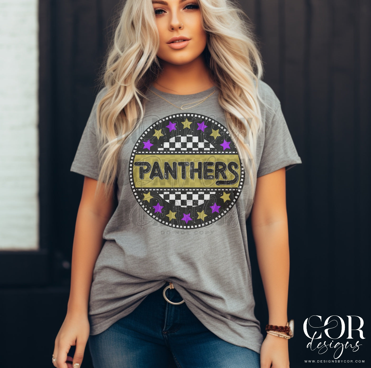 Panthers Purple And Gold Stars Circle