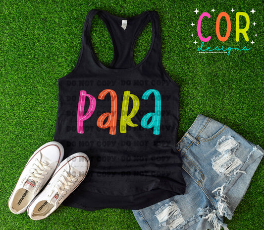 Para Colorful Letters