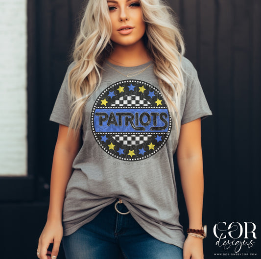 Patriots Blue And Yellow Stars Circle