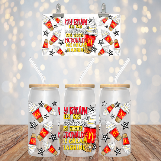 Mcdonlds Ice cream machine UV LIBBY WRAP