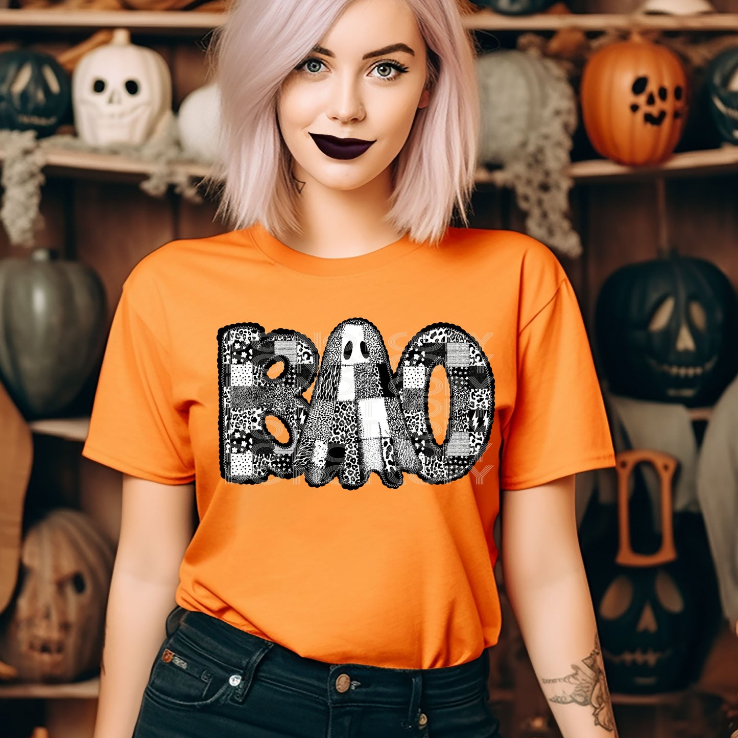 Boo Ghost (plaid checkerd)