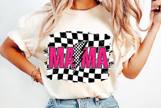 Pink retro Checkered mama