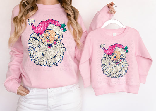 Faux Sequin Pink Santa