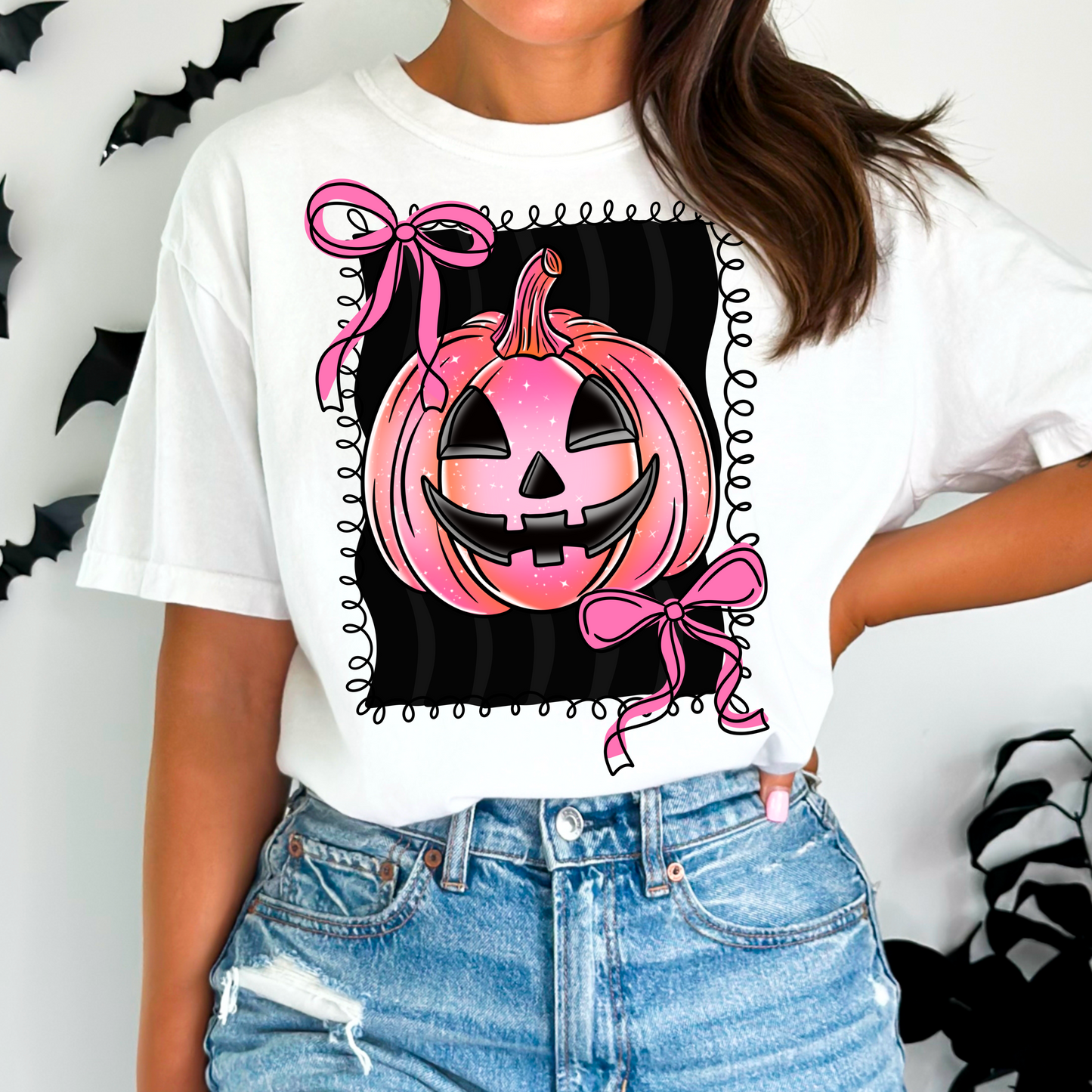 Pink neon pumpkin