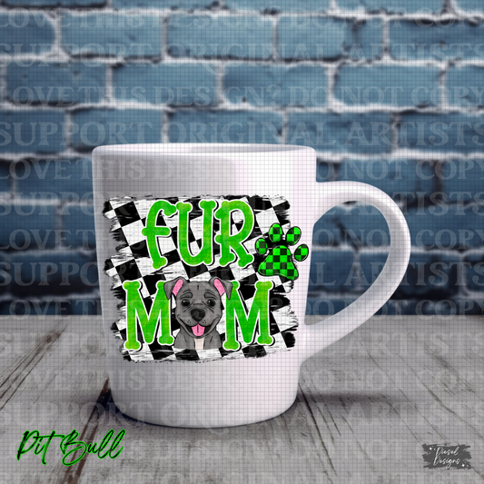 Fur Mom-Green Pitbull