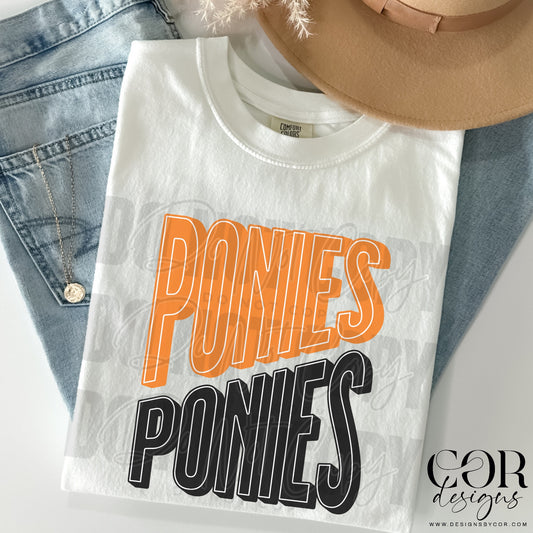 Ponies Orange And Black