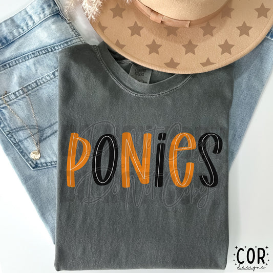 Ponies (orange/black)
