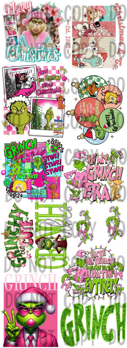 Green Man Christmas Premade Gang Sheet