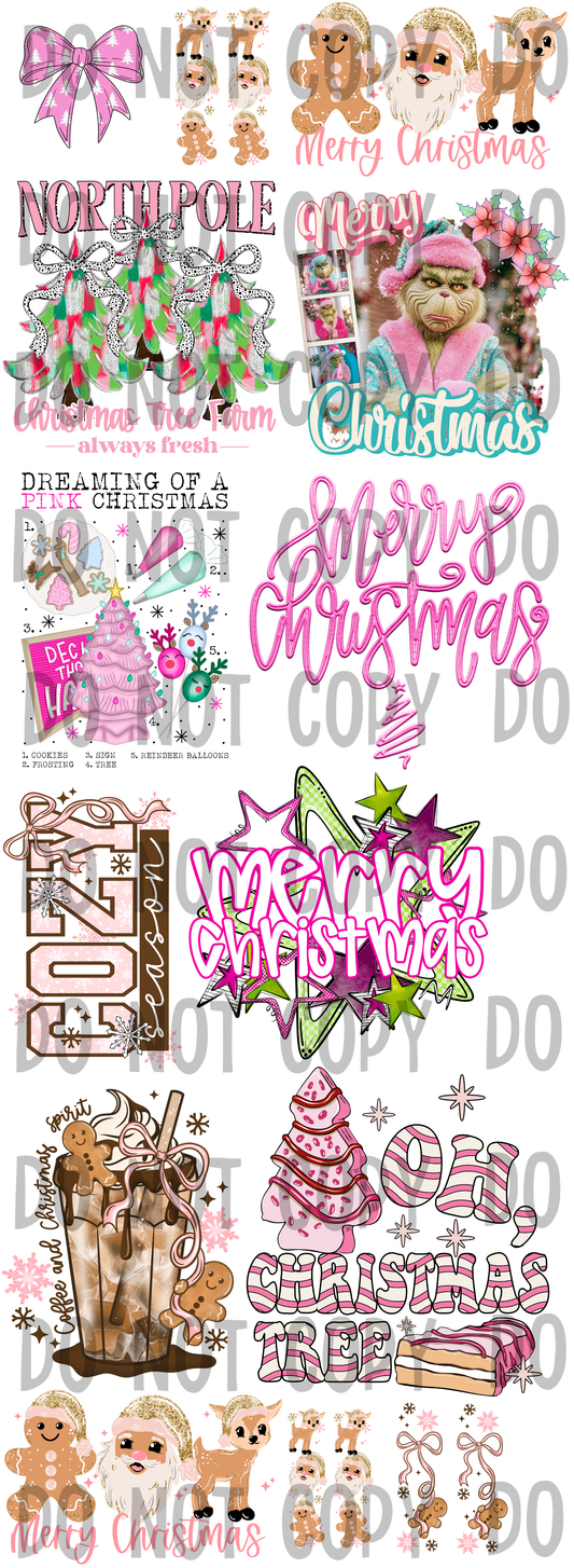 Pink Christmas Premade Gang Sheet
