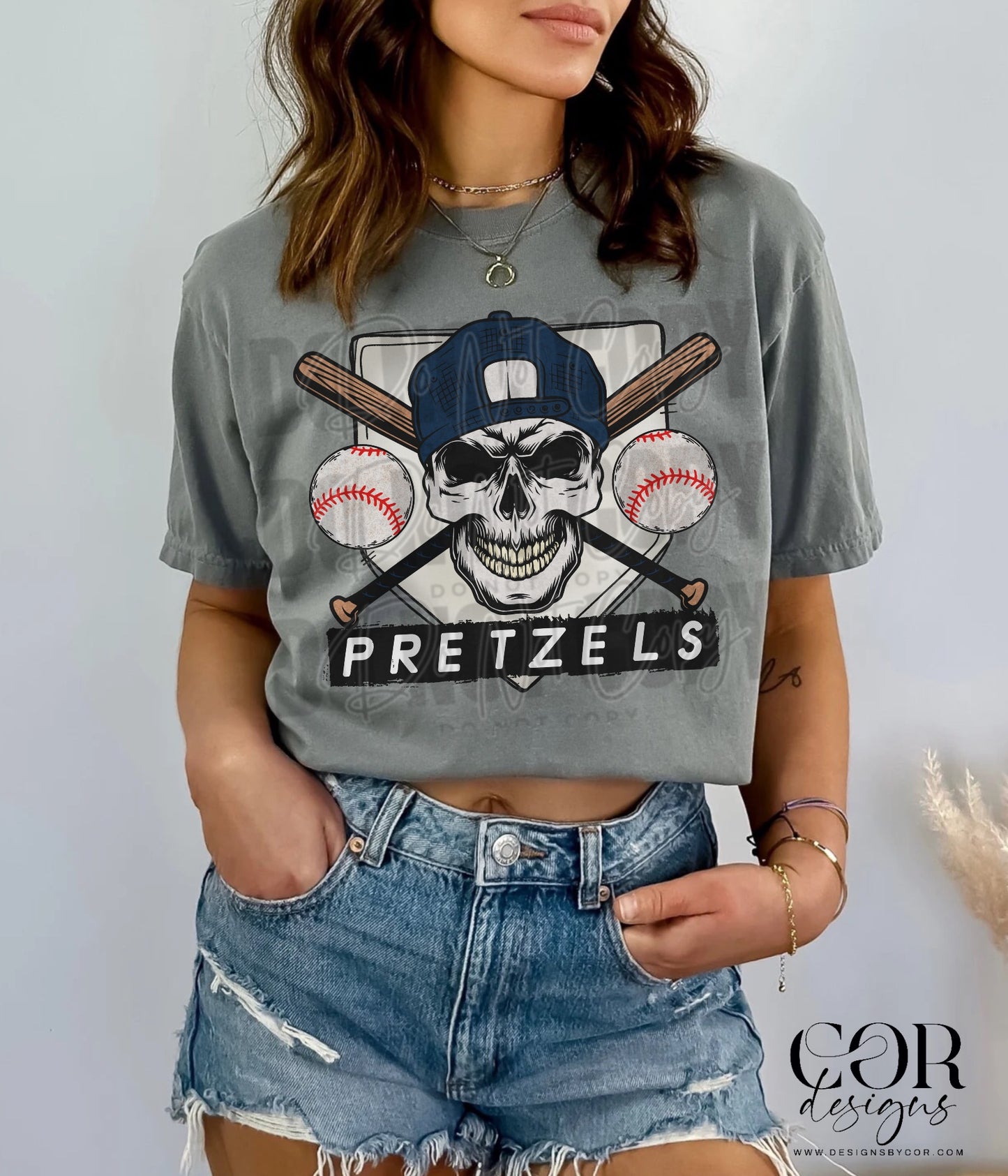 Pretzels Baseball With Skull