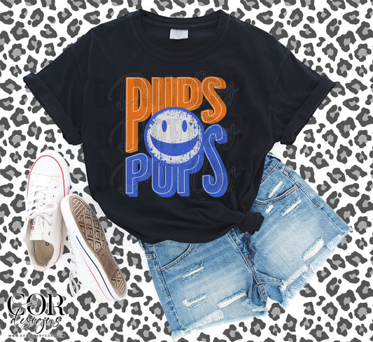 Pups Orange And Blue Smiley Face