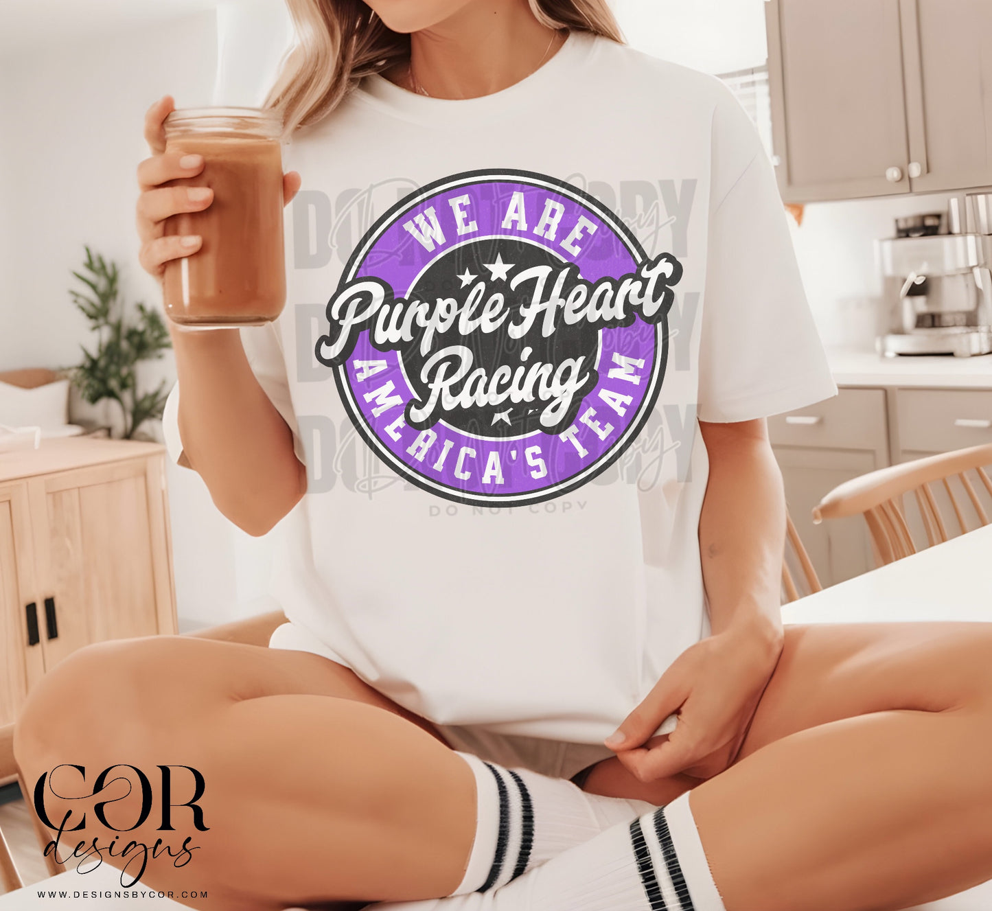 We Are Purple Heart Racing Purple And Black Circle