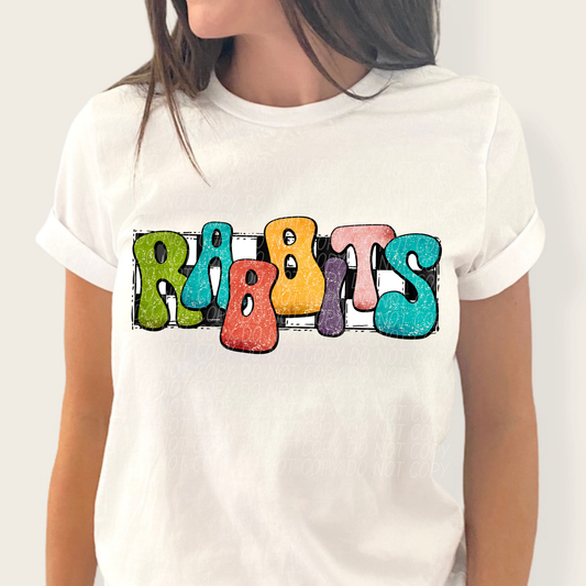 Rabbits (retro rainbow)