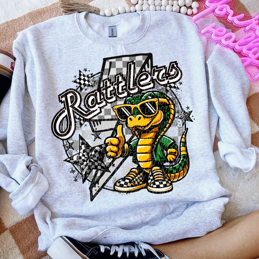 Rattlers Checkered Lightning Bolt