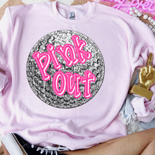 Golf Ball Pink Out Sequined