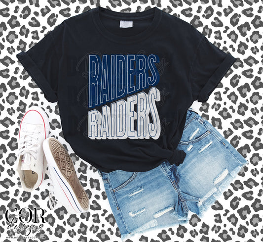 Raider Blue And White