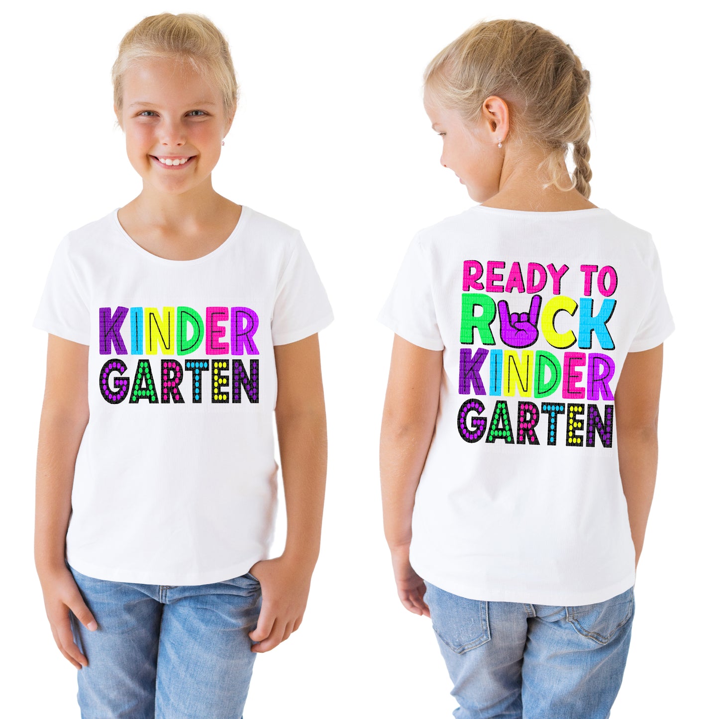 Kindergarten/Ready To Rock (PINK) (BACK) -DTF Print