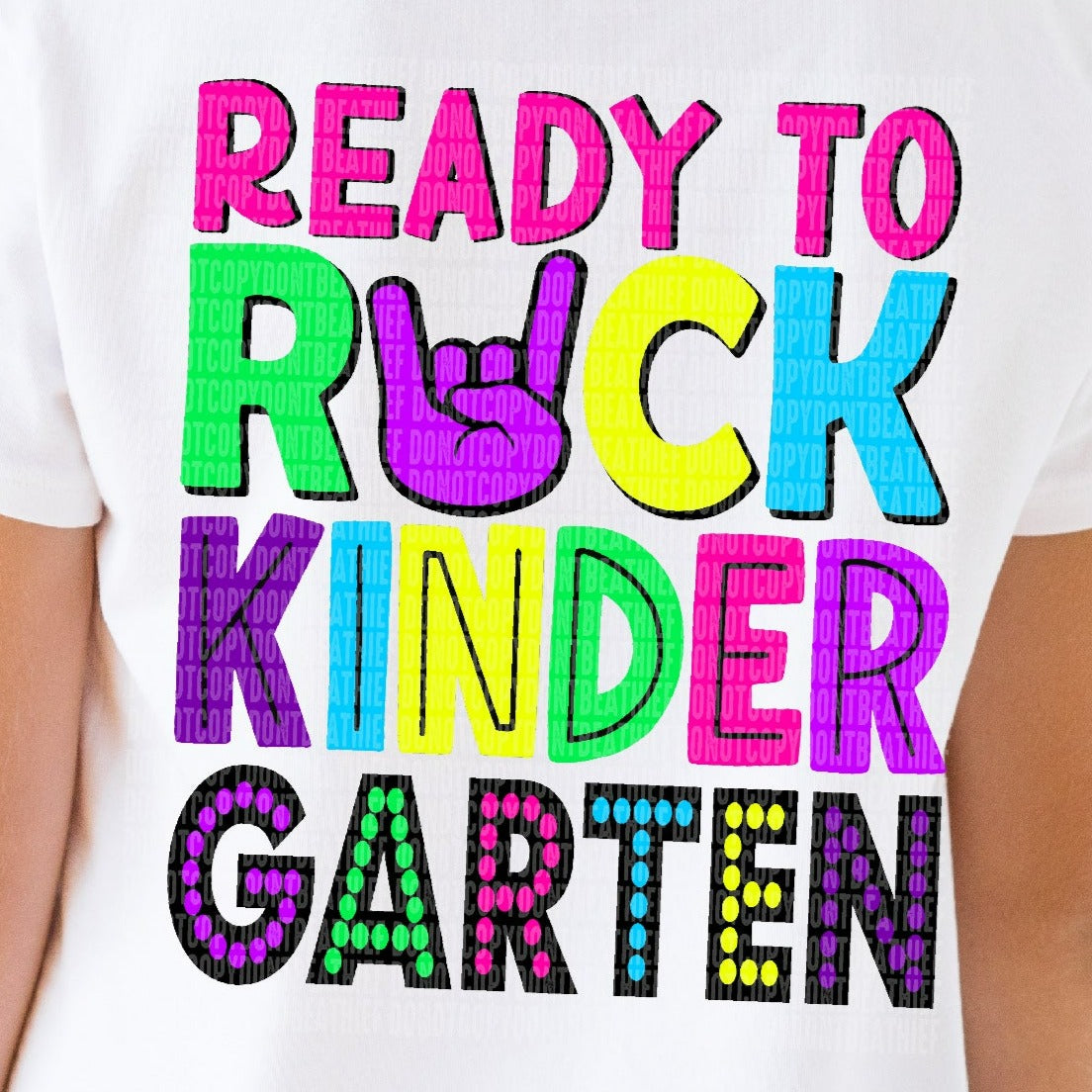 Kindergarten/Ready To Rock (PINK) (BACK) -DTF Print