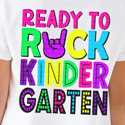 Kindergarten/Ready To Rock (PINK) (BACK) -DTF Print