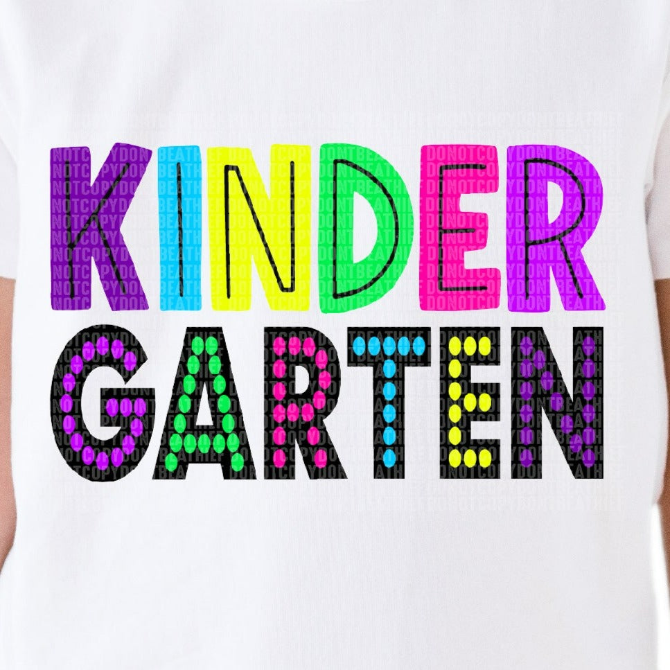 Kindergarten/Ready To Rock (PINK) (FRONT) -DTF Print